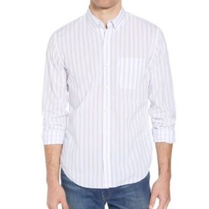 Bonobos Summerweight Slim Fit Stripe Sport Shirt White/Blue Medium Reg